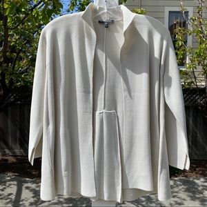 Eileen Fisher Open Front Cream Cardigan Size PP